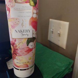 New NAKERY Beauty Skin Restore Body & Hand Wash SOCIAL BUTTERFLY 9.8 FL OZ Tube